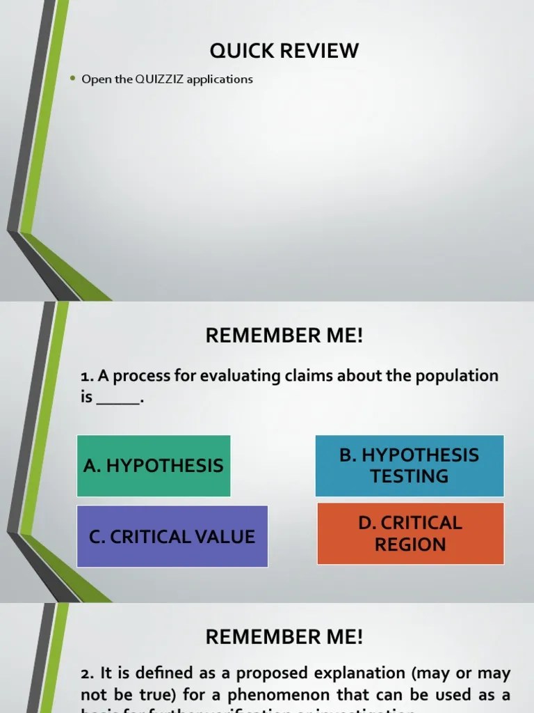 4TH QTR 1 Hypothesis Testing Cot PDF Statistical Hypothesis Testing