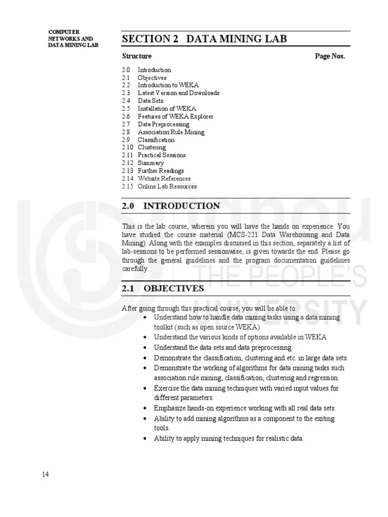 MCSL223 Section 2 Data Mining Lab PDF Comma Separated Values Machine Learning