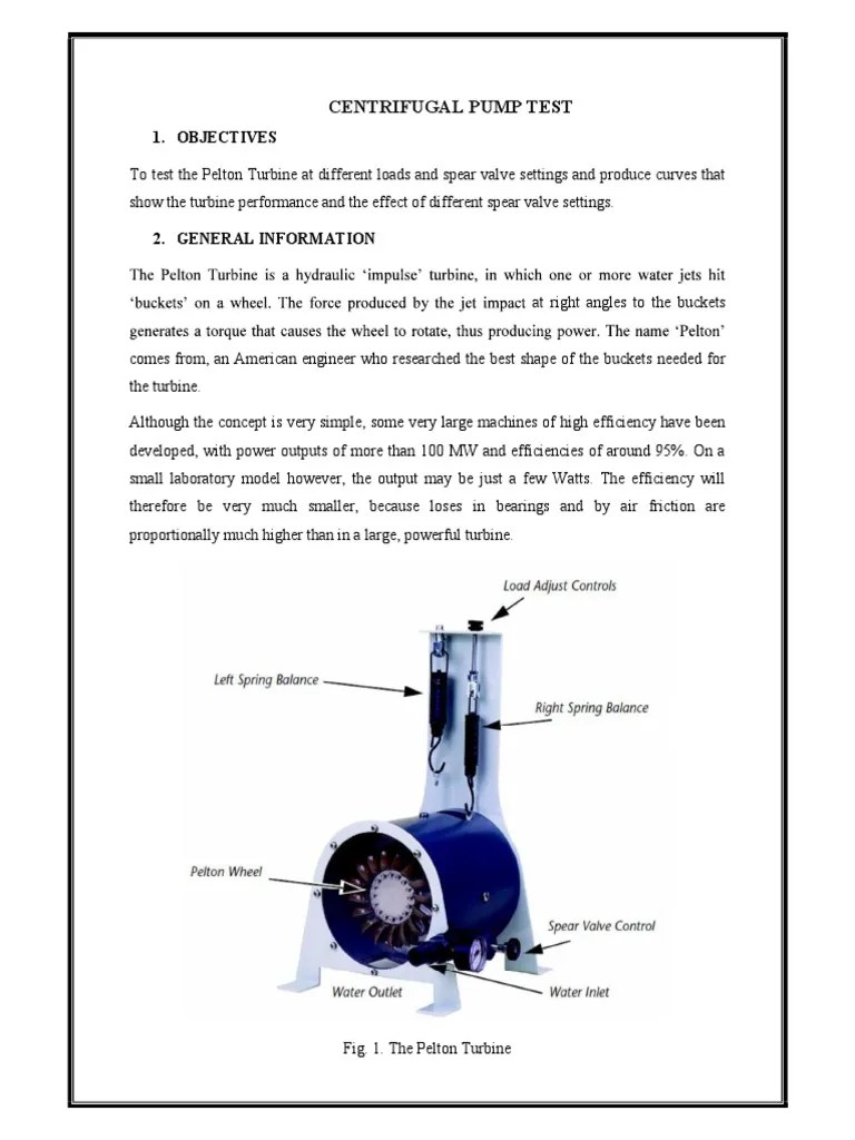Pelton Lab Use PDF Jet Engine Turbine