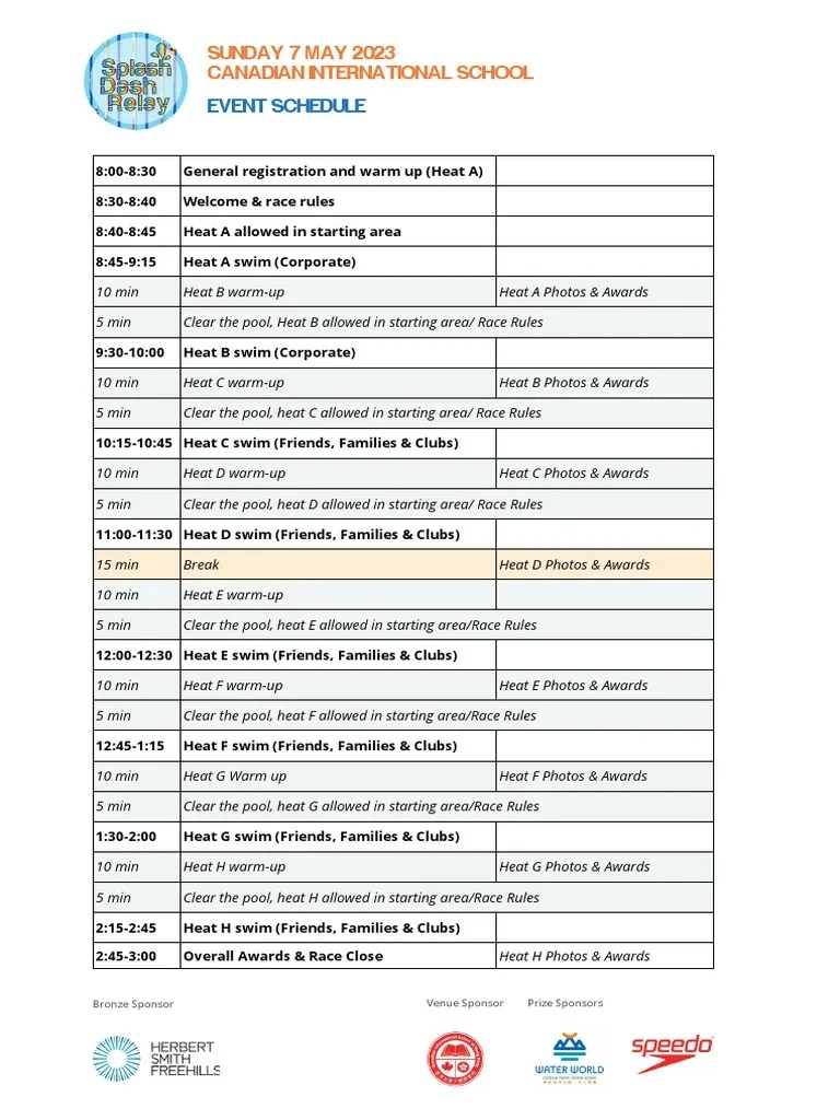 SDR Event Schedule PDF