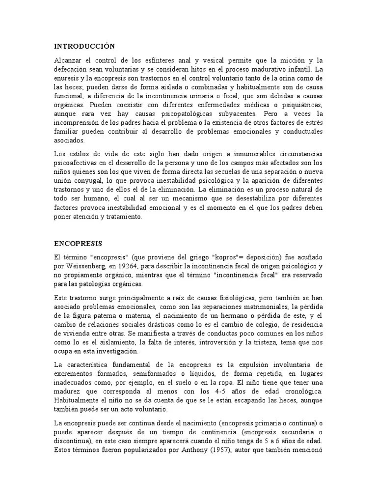 ENCOPRESIS PDF Heces Estreñimiento