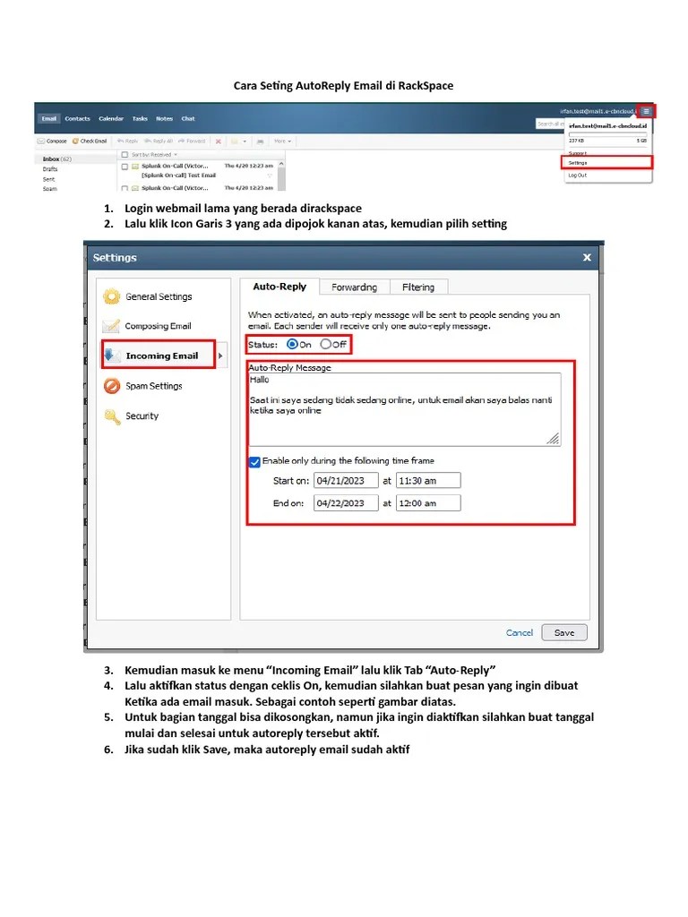 How To Setup Auto Reply Email in RackSpace PDF