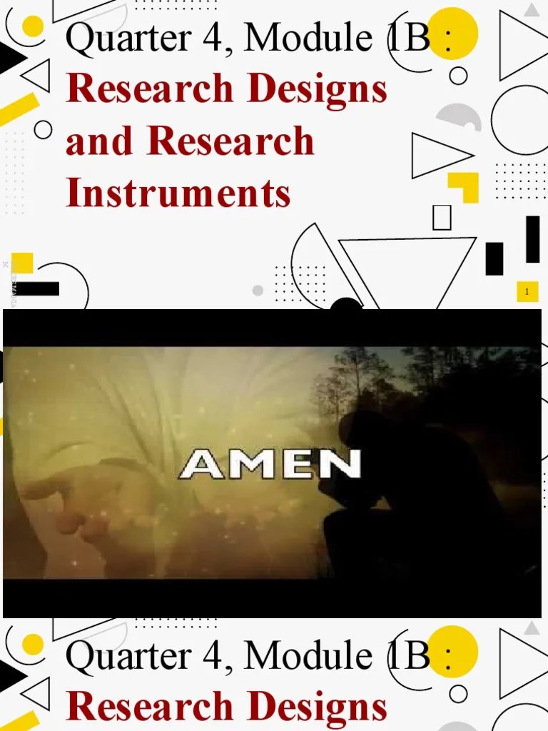 Quarter 4 Module 1B Research Designs and Research Instruments PDF