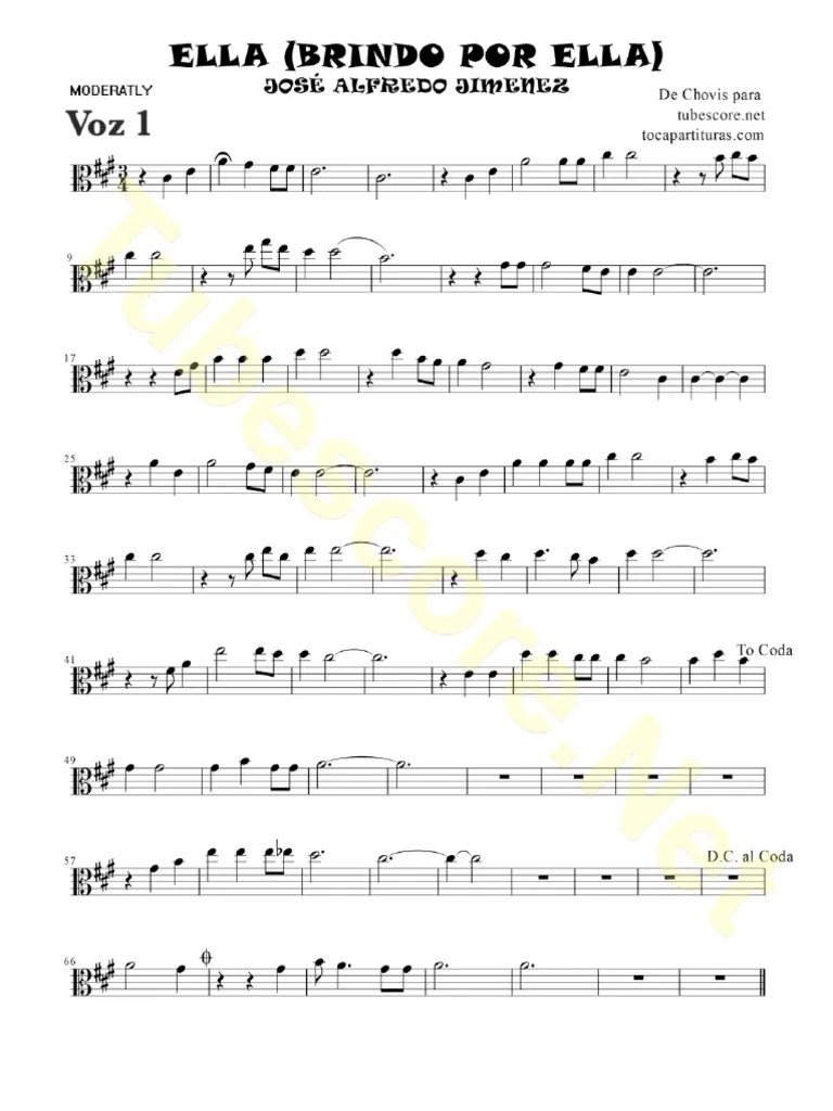Ella (Brindo Por Ella) Jose Alfredo Jimenez Solo Partes para Duo