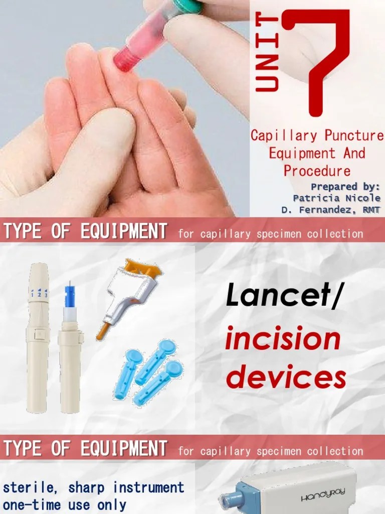PMLS 2 Unit 7 Capillary Puncture Equipment Procedure PDF