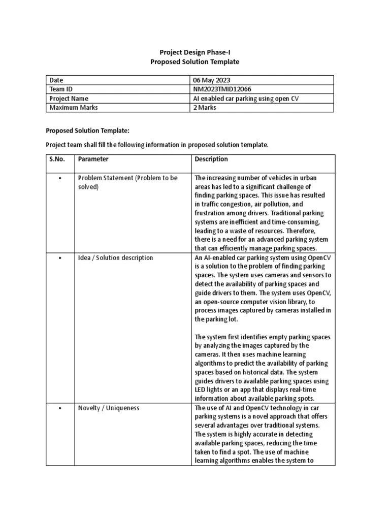 Proposed Solution Template PDF
