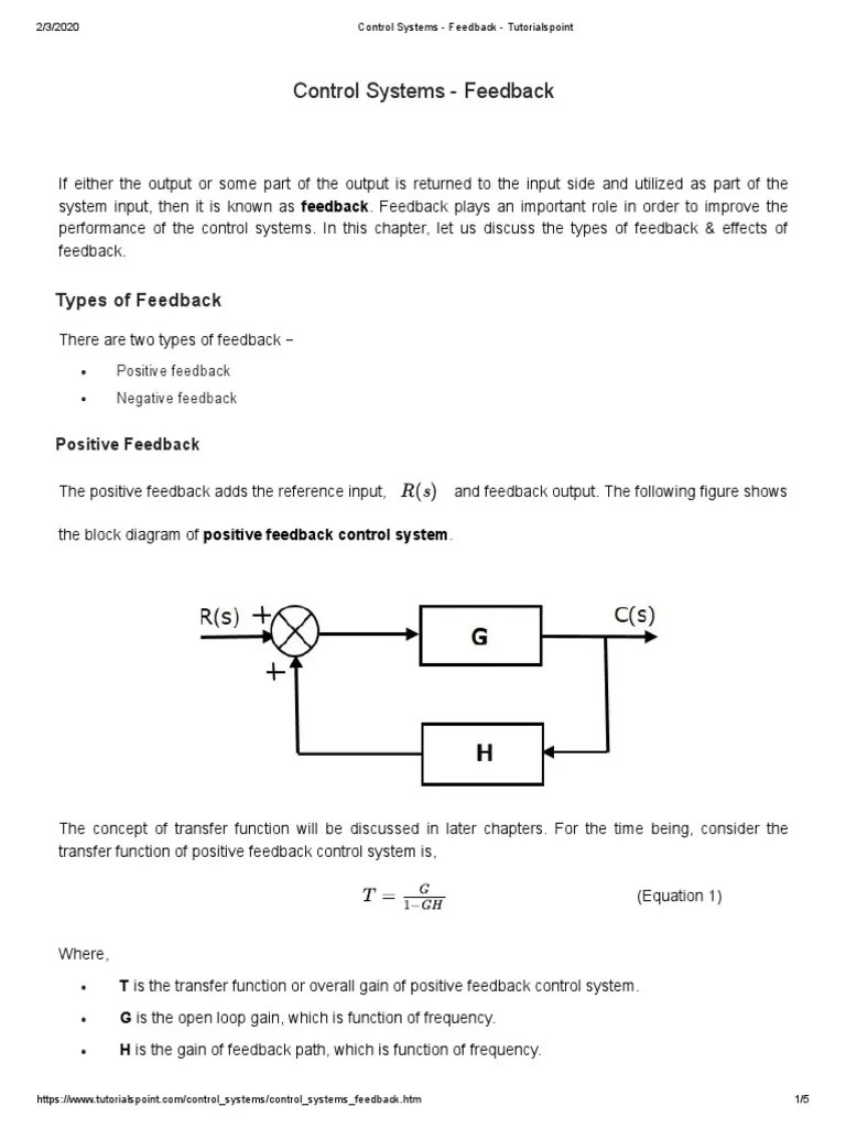 Control Systems Feedback Tutorialspoint 2 PDF