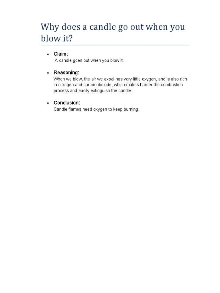 Why Does A Candle Go Out When You Blow It PDF