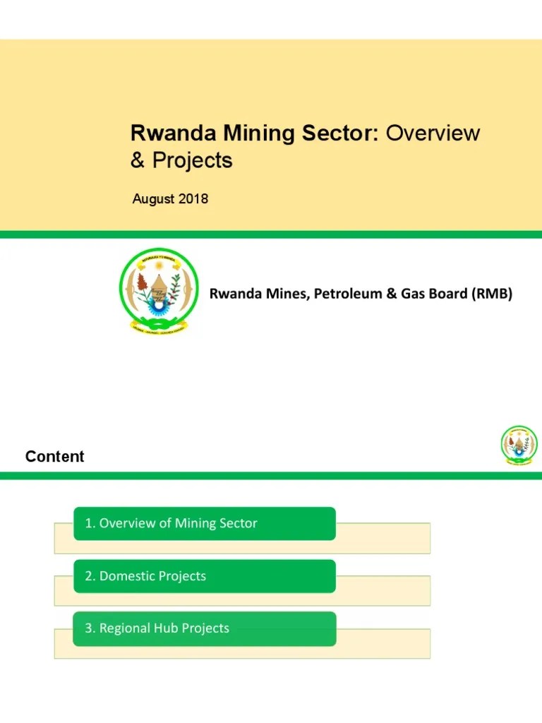 Rwanda Mining Sector Overview Projects Aug 2018 PDF