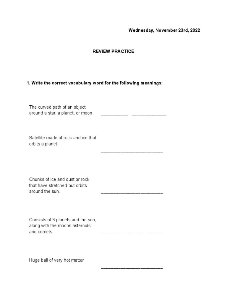 Science Review Practice PDF