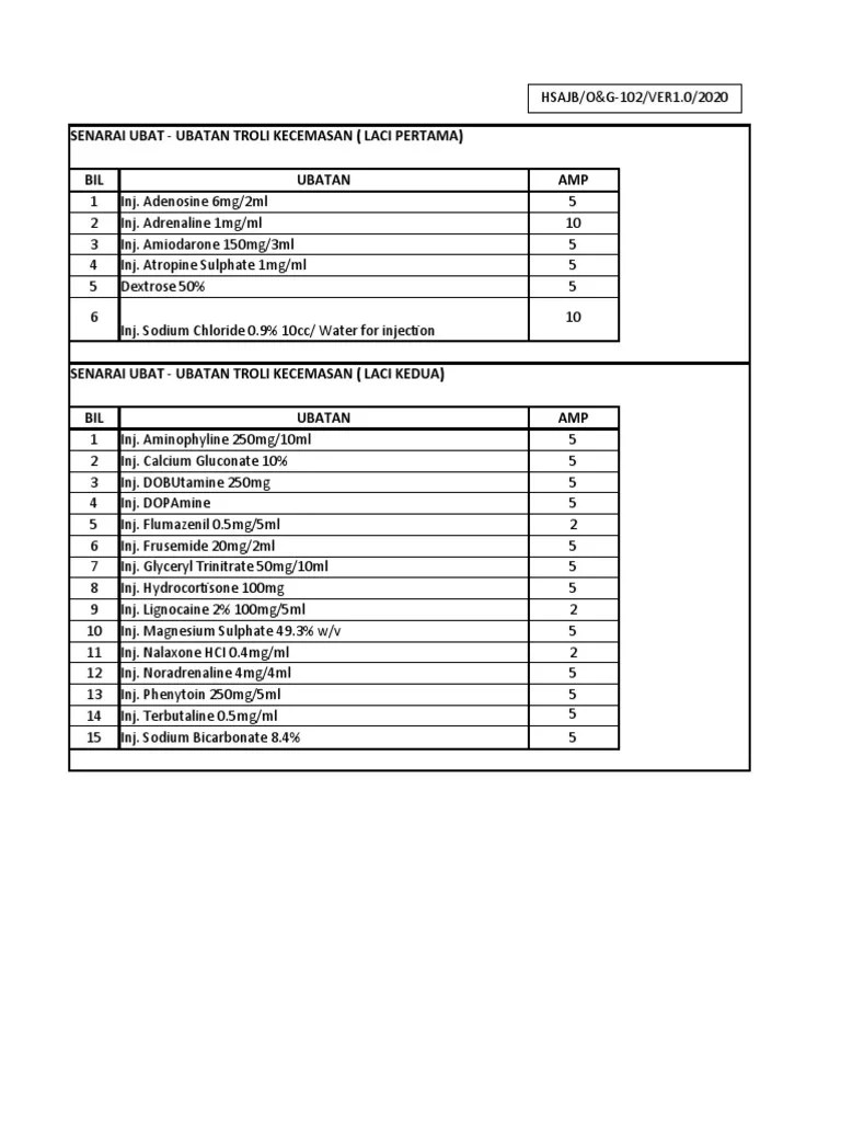 102 Emergency Trolley Checklist O_G Ward PDF