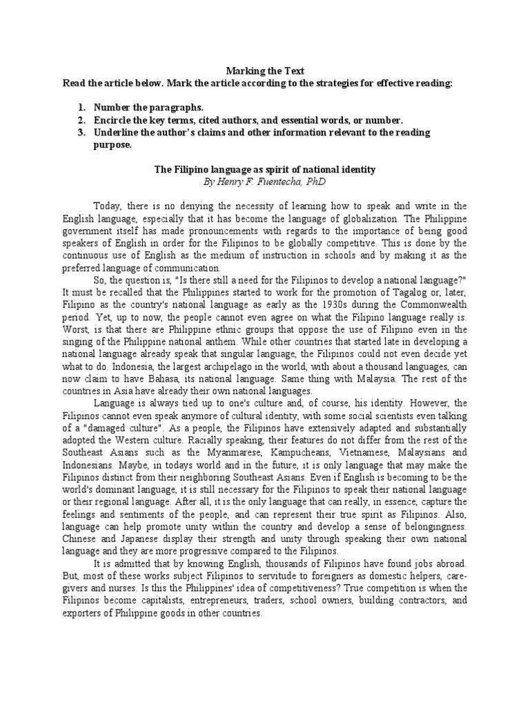 Marking The Text Reading and Writing PDF