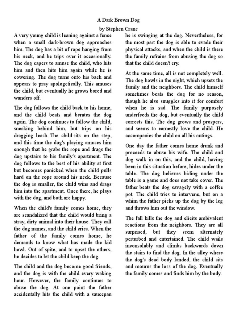 A Dark Brown Dog PDF