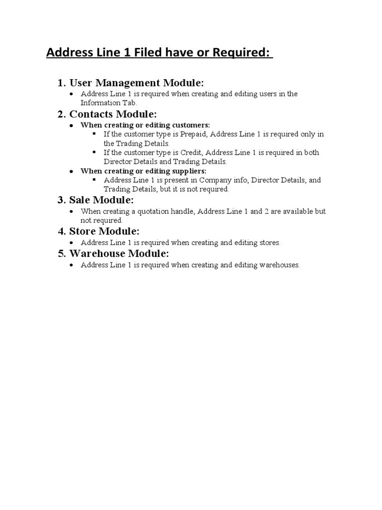 Address Line 1 Filed Have or Required PDF