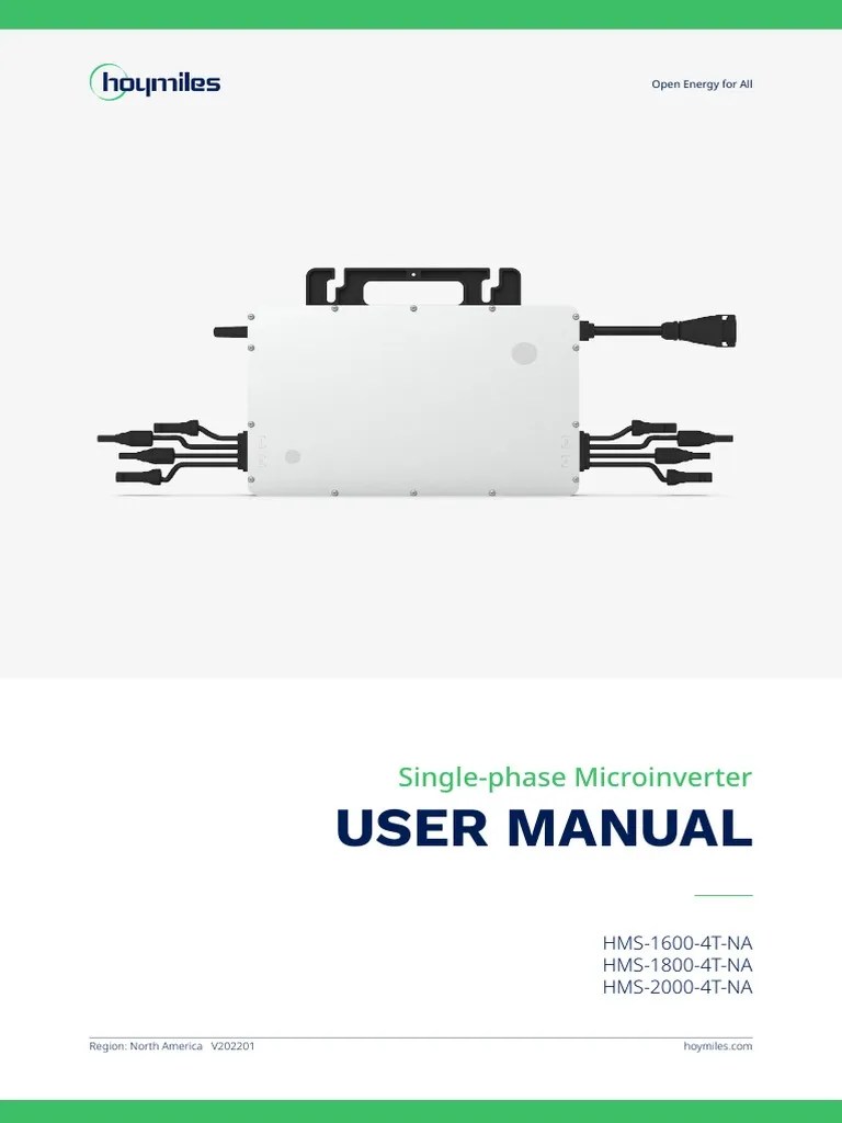 User Manual - HMS-1600-1800-2000-4T-NA - EN - V202201 | PDF