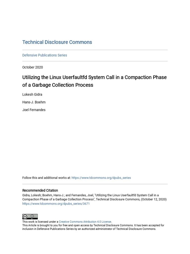Utilizing The Linux Userfaultfd System Call in A Compaction Phase PDF