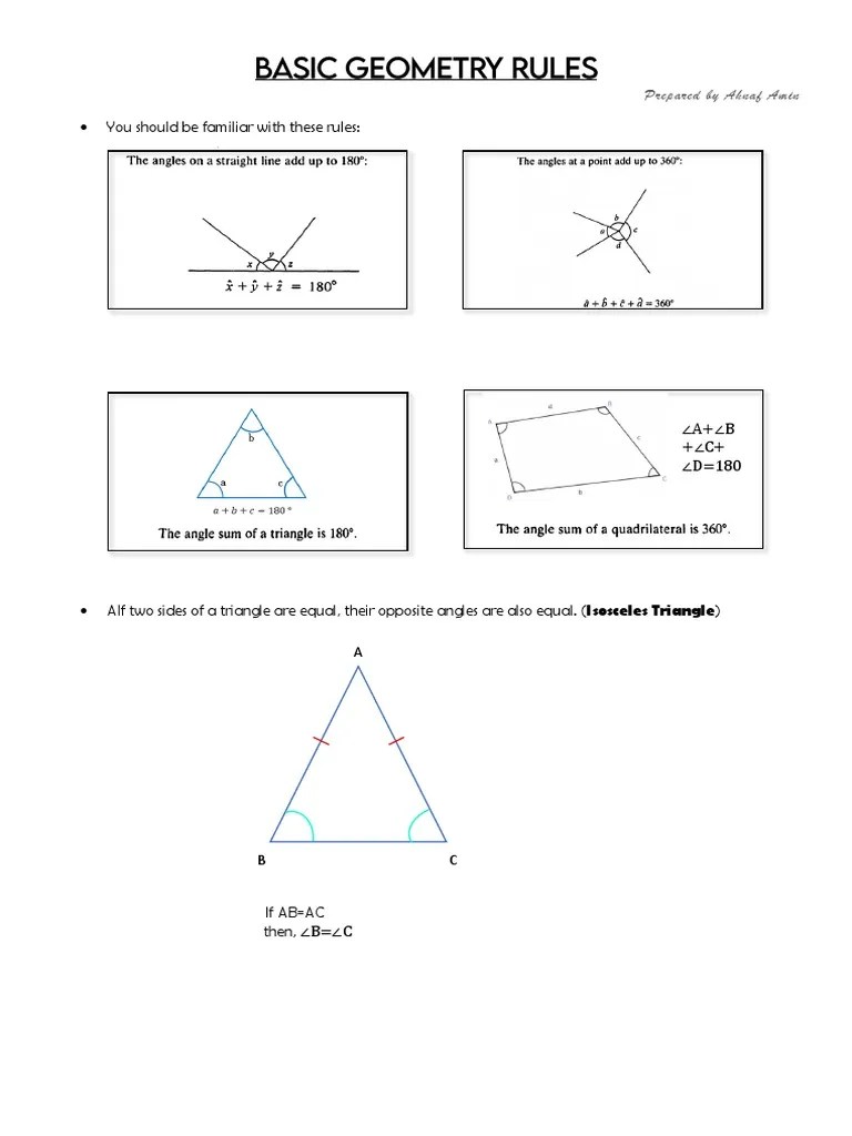 Basic Geometry Rules PDF