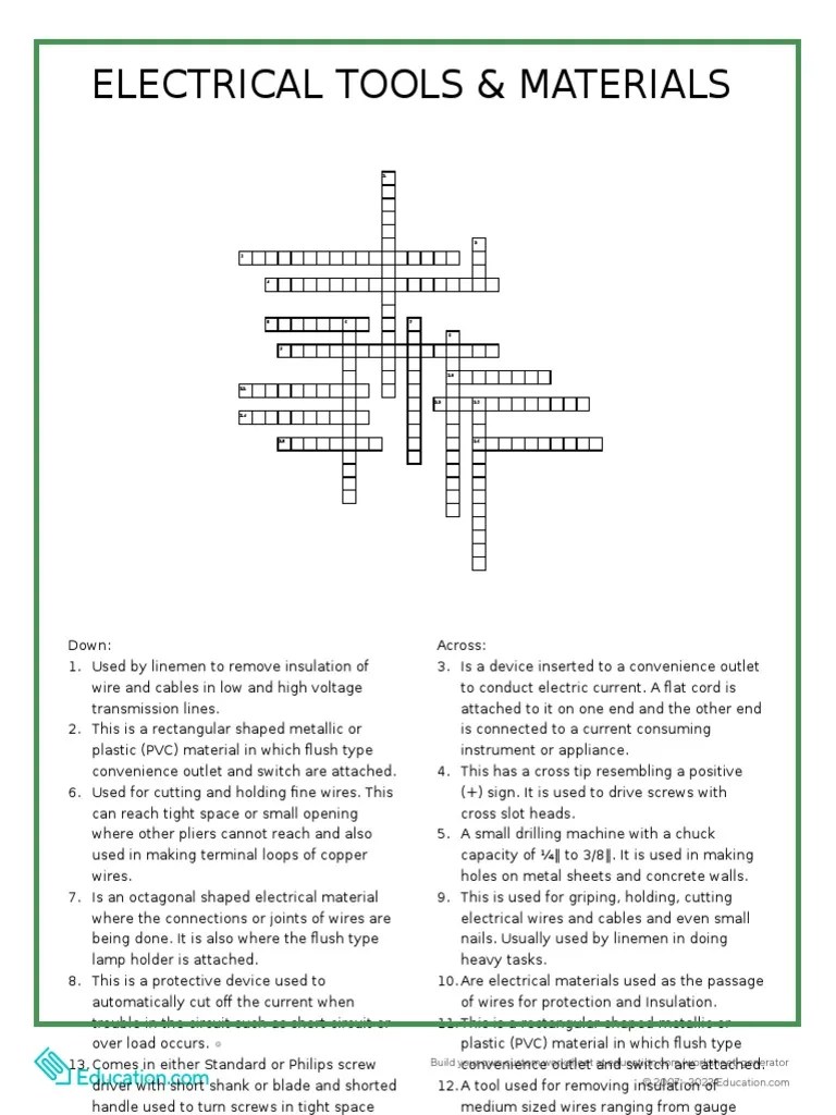 Worksheet Elec | PDF | Wire | Insulator (Electricity)