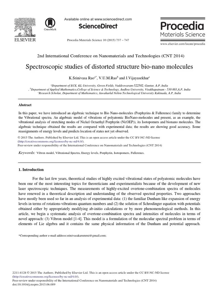 Procedia Materials Science, 2015 PDF Spectroscopy Energy Level