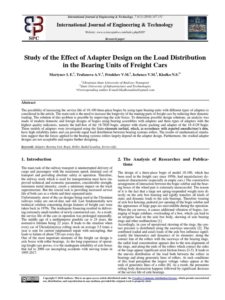 Study of The Effect of Adapter Design On The Load PDF Bearing (Mechanical) Elasticity