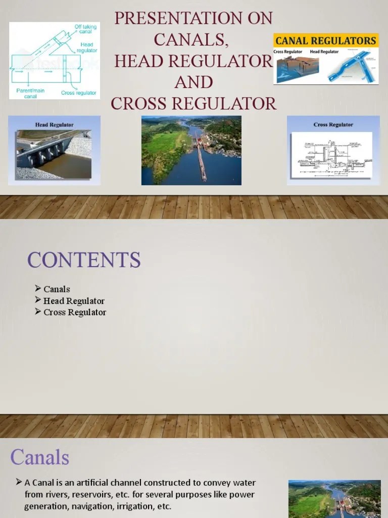 Presentation On Canals, Head Regulator AND Cross Regulator PDF