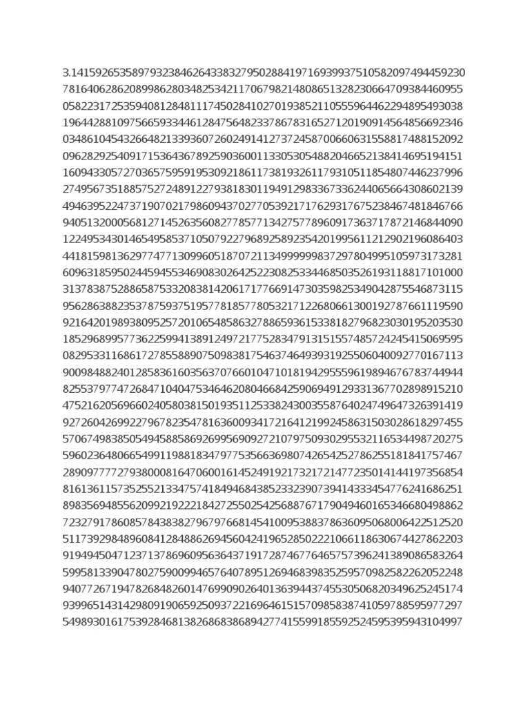 1m Digits of Pi PDF