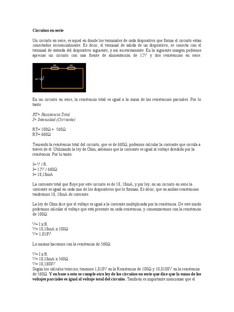 Circuitos en Serie y Paralelo | PDF