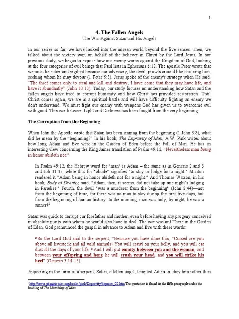 Understanding the Four Fallen Angels PDF Satan Nephilim