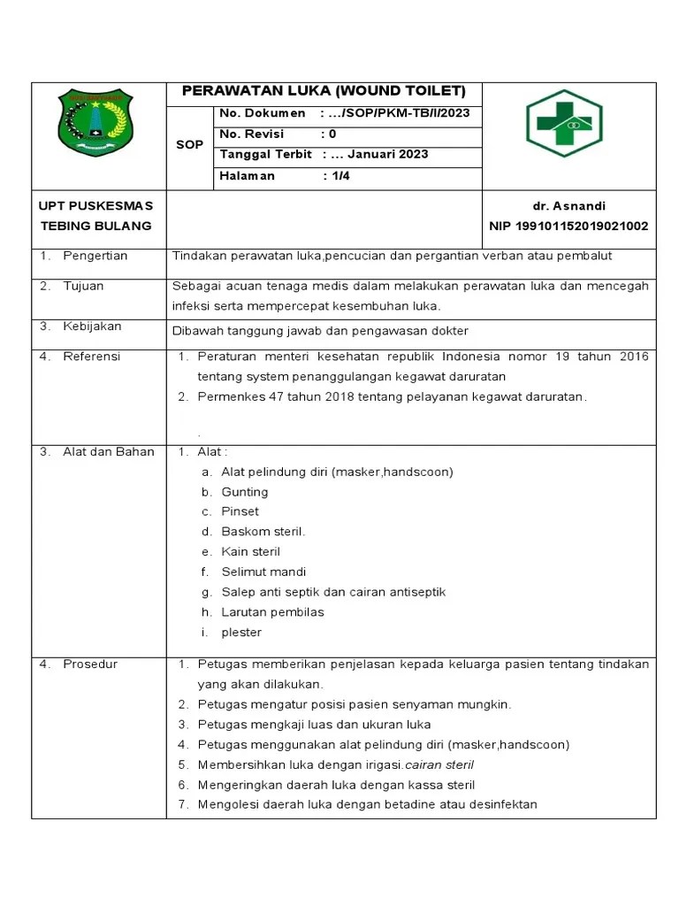 Sop Wound Toilet PDF