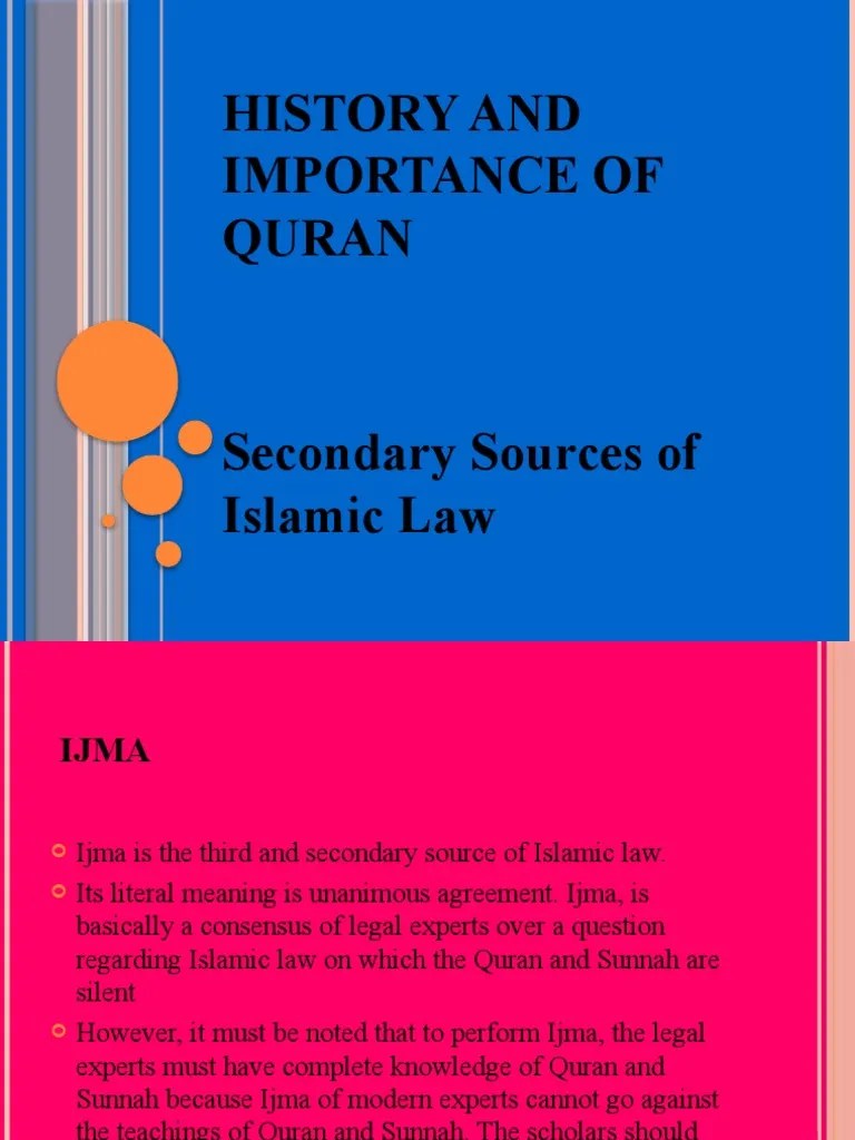 Secondary Sources of Law PDF Islamic Fundamentalism Jurisprudence