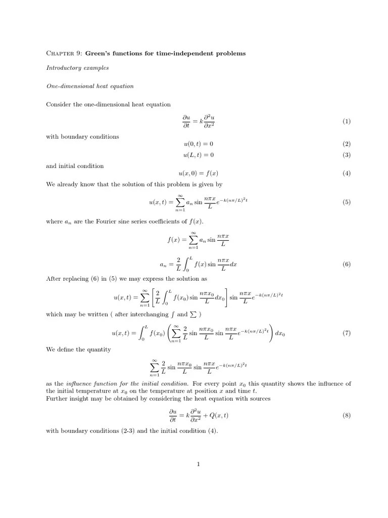 Green Functions PDF Green's Function Ordinary Differential Equation