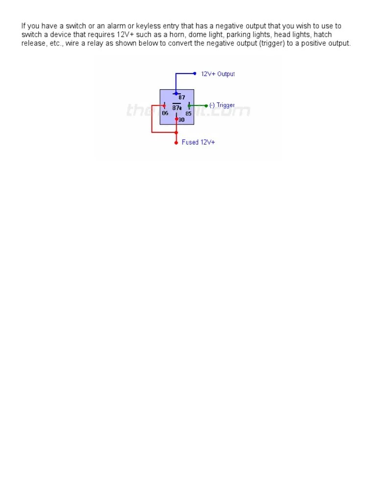 How To Wire Relays Convert A Negative Output To A Positive Output PDF