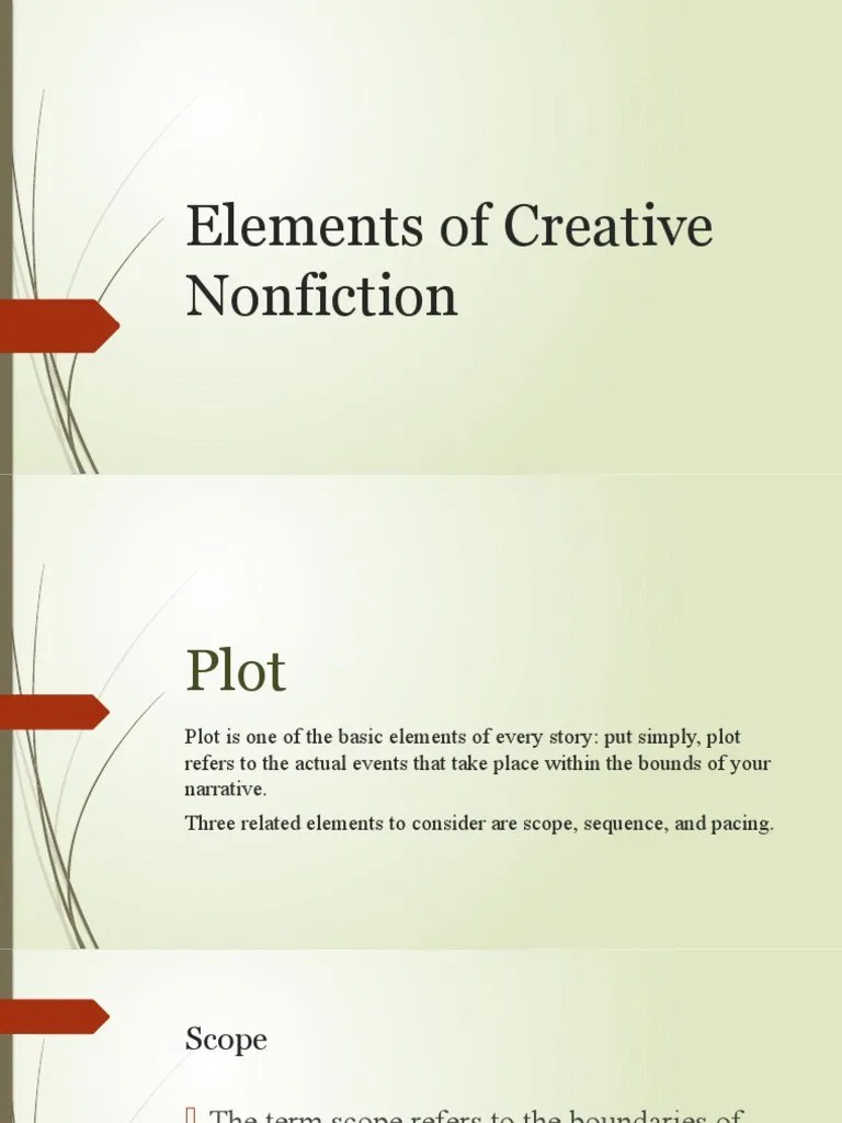 Elements of Creative Nonfiction PDF Irony Plot (Narrative)