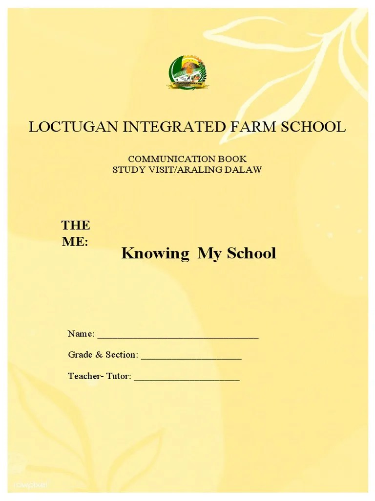 Study Visit Knowing My School PDF Learning