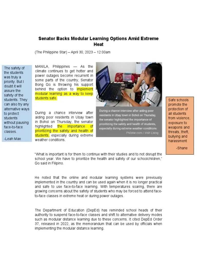 Modular Distance Learning Program PDF Learning Distance Education