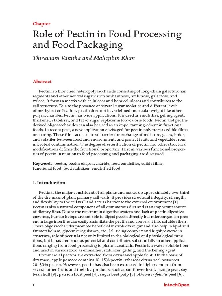Role of Pectin in Food Processing PDF