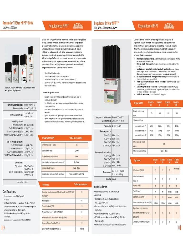 Reguladores Tristar | PDF