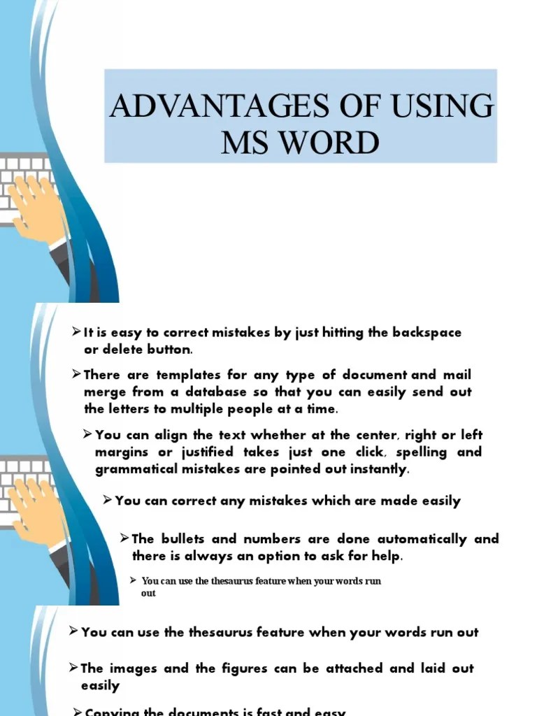 Advantage and Disadvantage of MS Word PDF