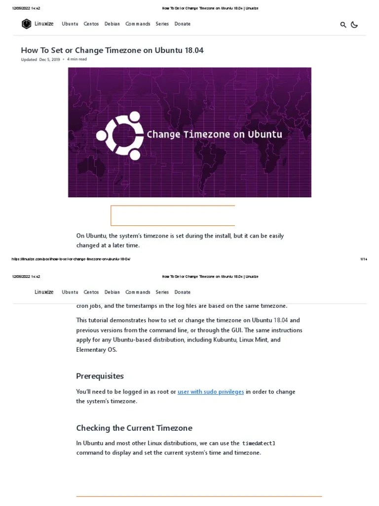 How To Set or Change Timezone On Ubuntu 18.04 Linuxize PDF