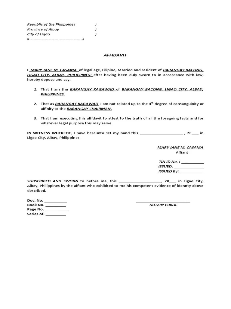 Csc Affidavit PDF