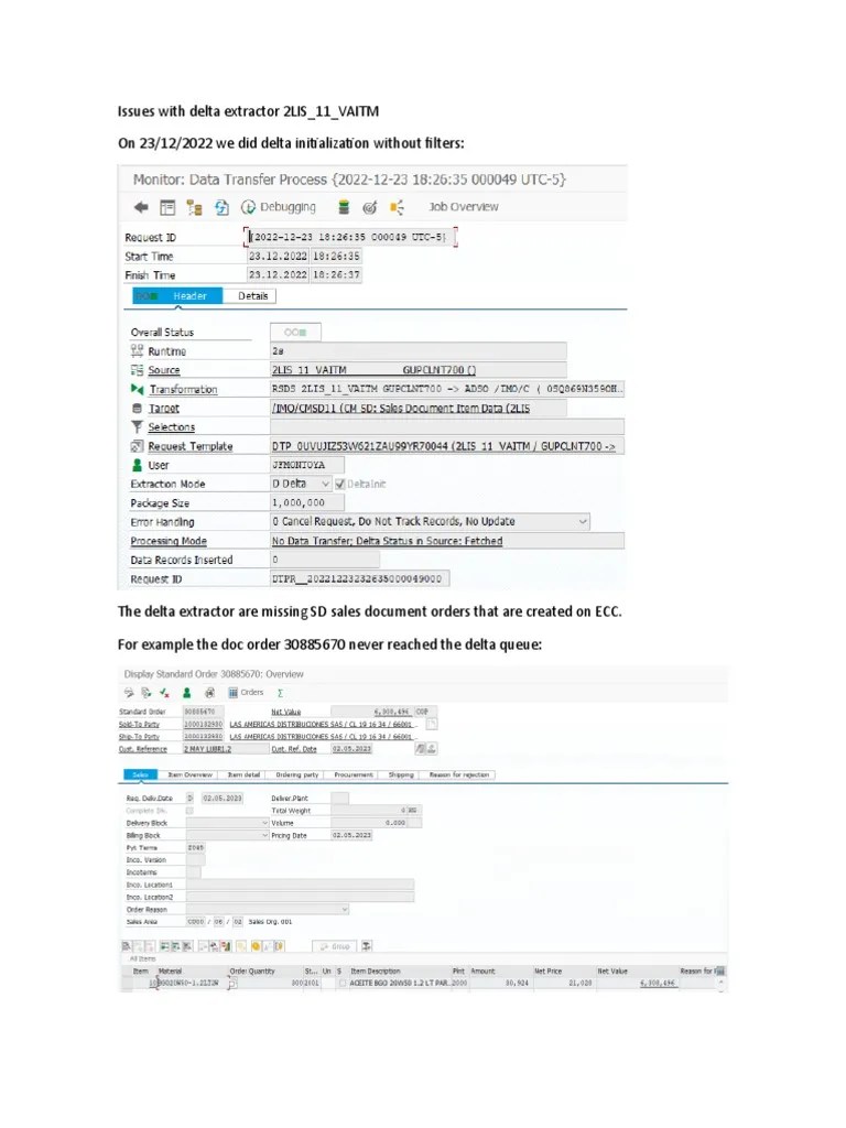 Issues With Delta Extractor 2LIS 11 VAITM PDF