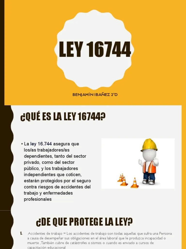 Ley 16744 Protección Laboral en Chile PDF