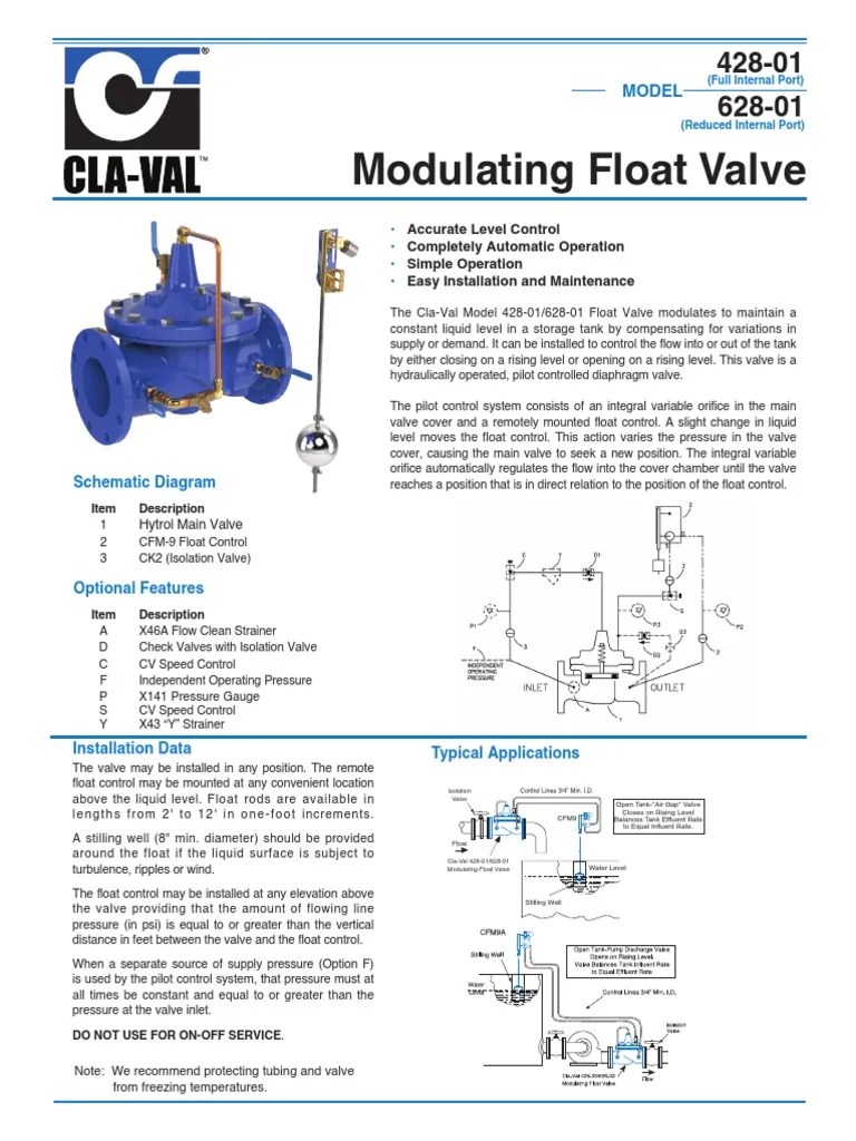 Modulating Float Valve Model PDF