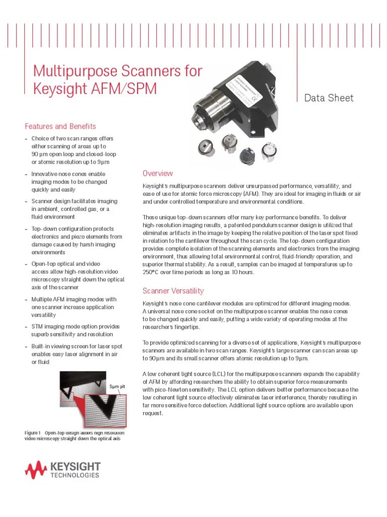 Multipurpose Scanners For Keysight AFMSPM PDF Atomic Force