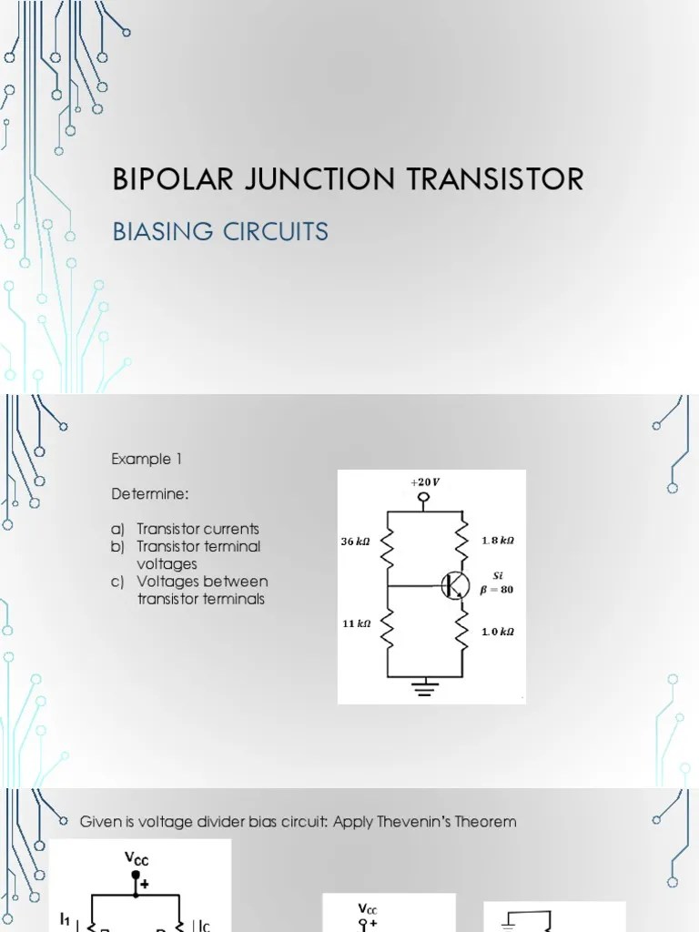 Module 5 BJT Biasing Examples PDF Bipolar Junction Transistor