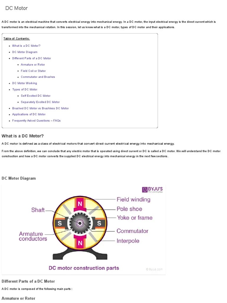 DC Motor Definition, Working, Types, and FAQs PDF
