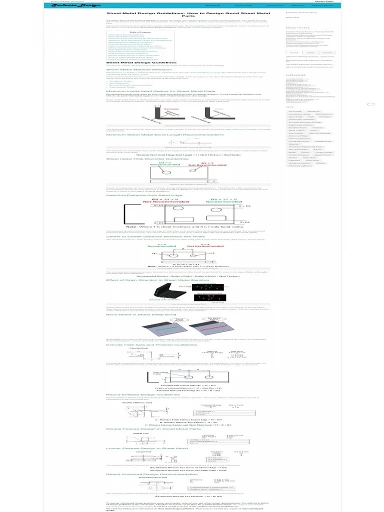 Sheet Metal Design Guidelines PDF