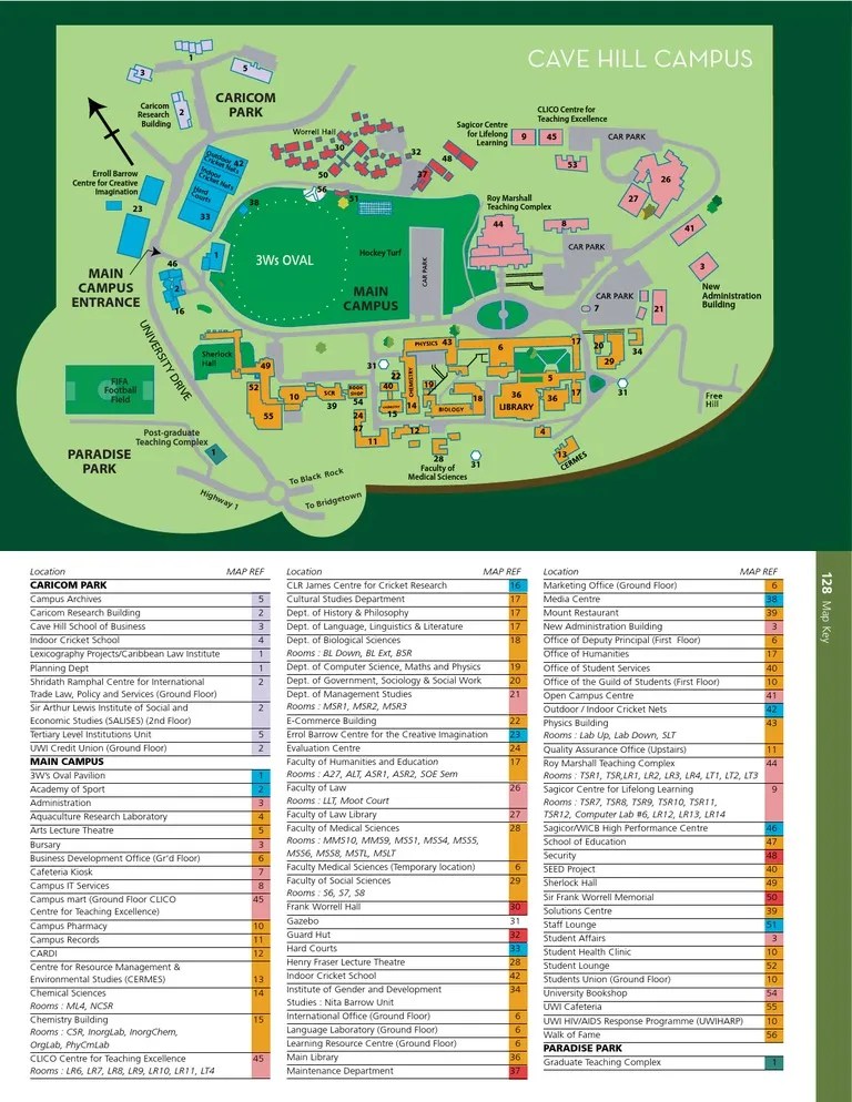 Cave Hill Campus Map Cavehill Campus Map Academia Science