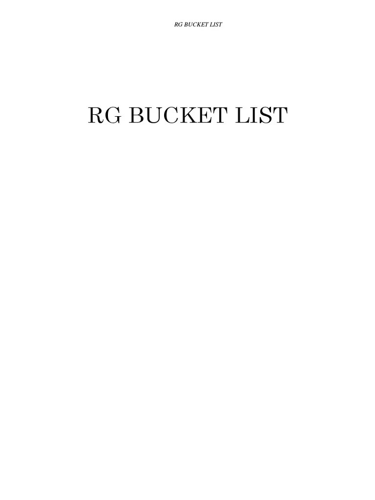 Rg Bucket List PDF