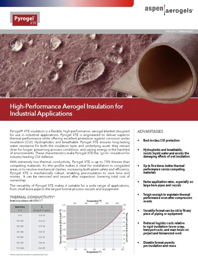 Pyrogel XTE Datasheet English v4.1 PDF Thermal Insulation Thermal